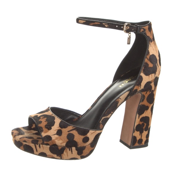 Coach Shoes - Coach 1941 Pony-hair Animal Print Heeled Sandals - Size 9 - Excellent Condition